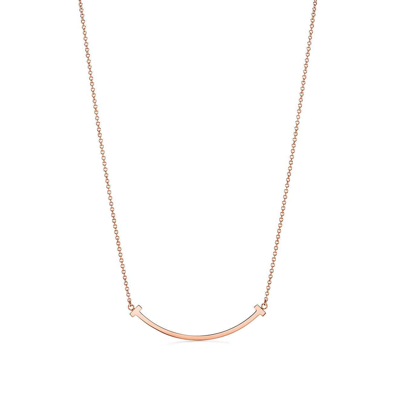 Tiffany T Smile Pendant in Rose Gold with Diamonds, Small - Alternate shot 1