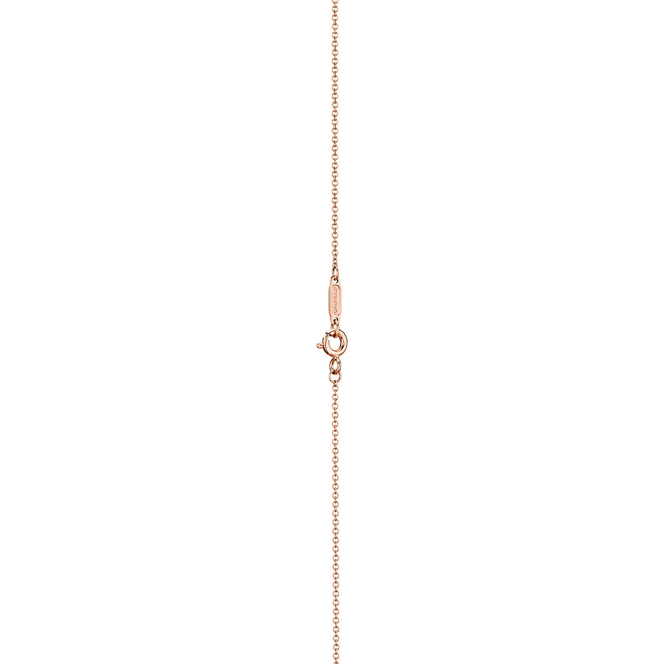 Tiffany T Smile Pendant in Rose Gold with Diamonds, Small - Alternate shot 1 - Alternate shot 2