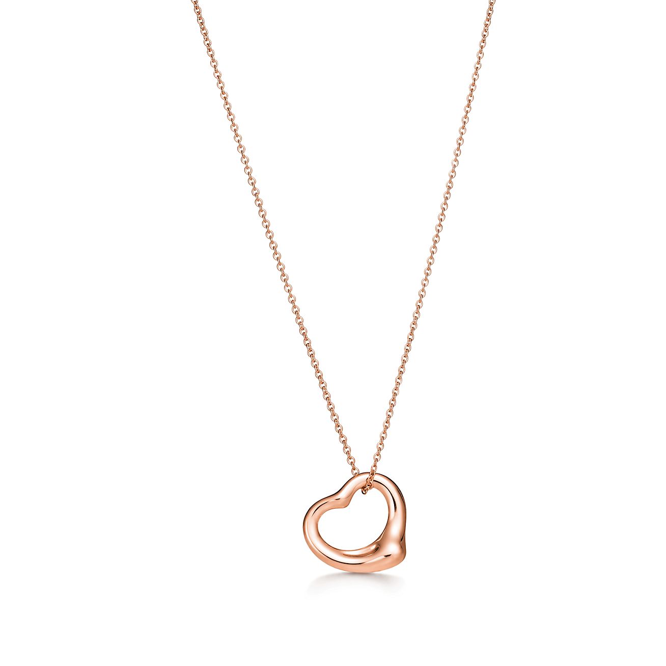 Elsa Peretti&reg; Open Heart pendant in 18k rose gold. More sizes available.