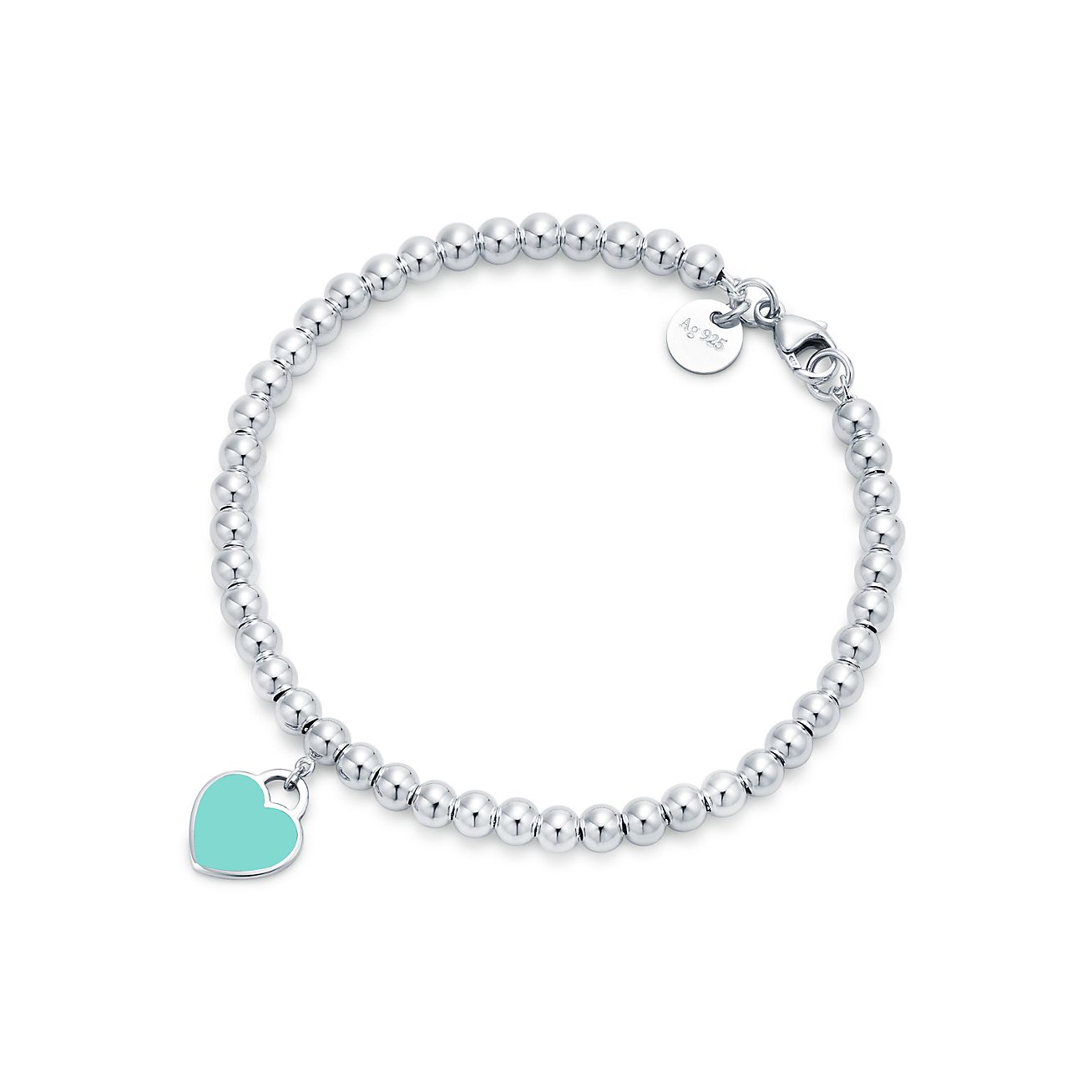 Return to Tiffany&reg; Tiffany Blue&reg; Heart Tag Bead Bracelet in Silver, 4 mm