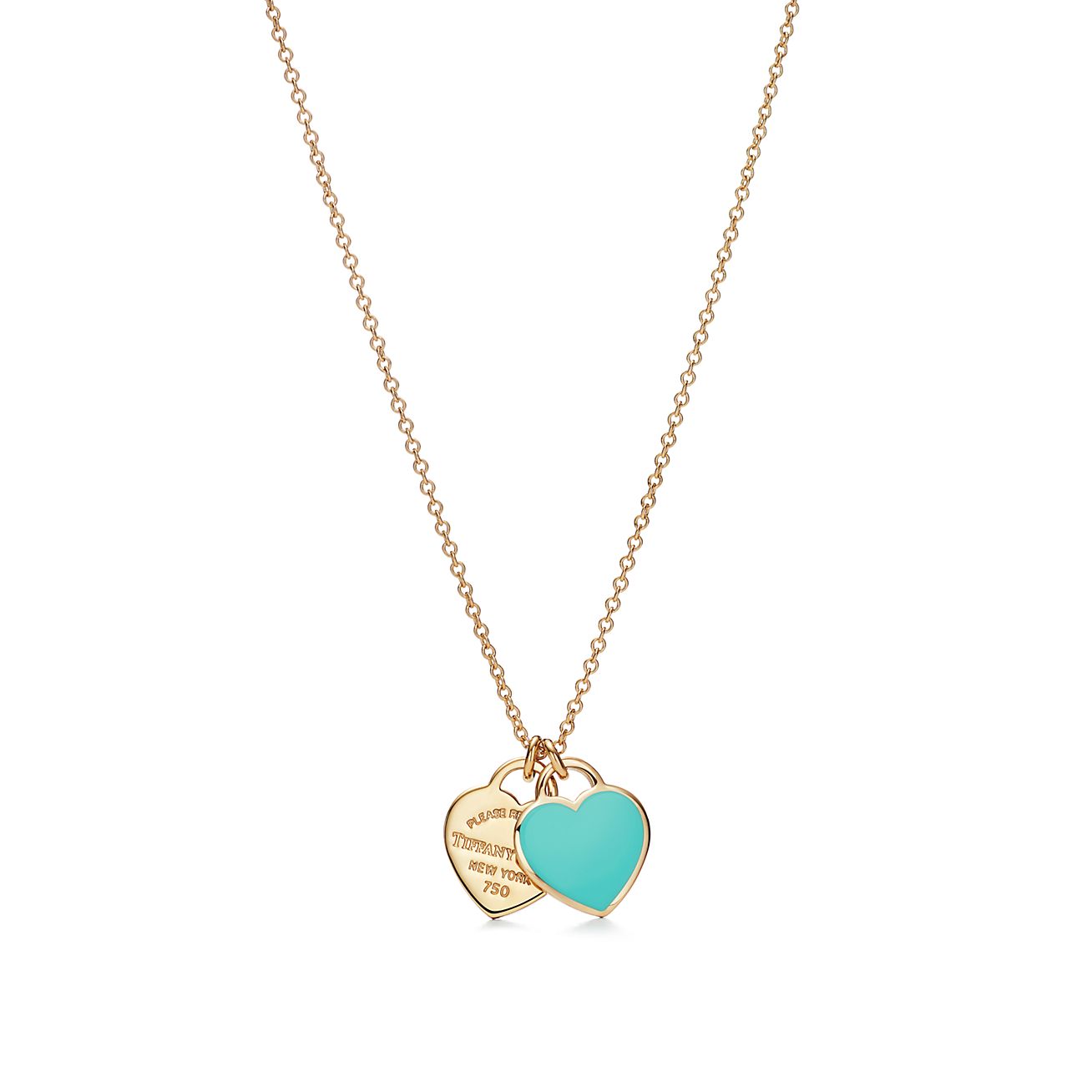 Return to Tiffany® mini double heart tag pendant in 18k gold. - Alternate shot 1 - Alternate shot 2 - Alternate shot 3