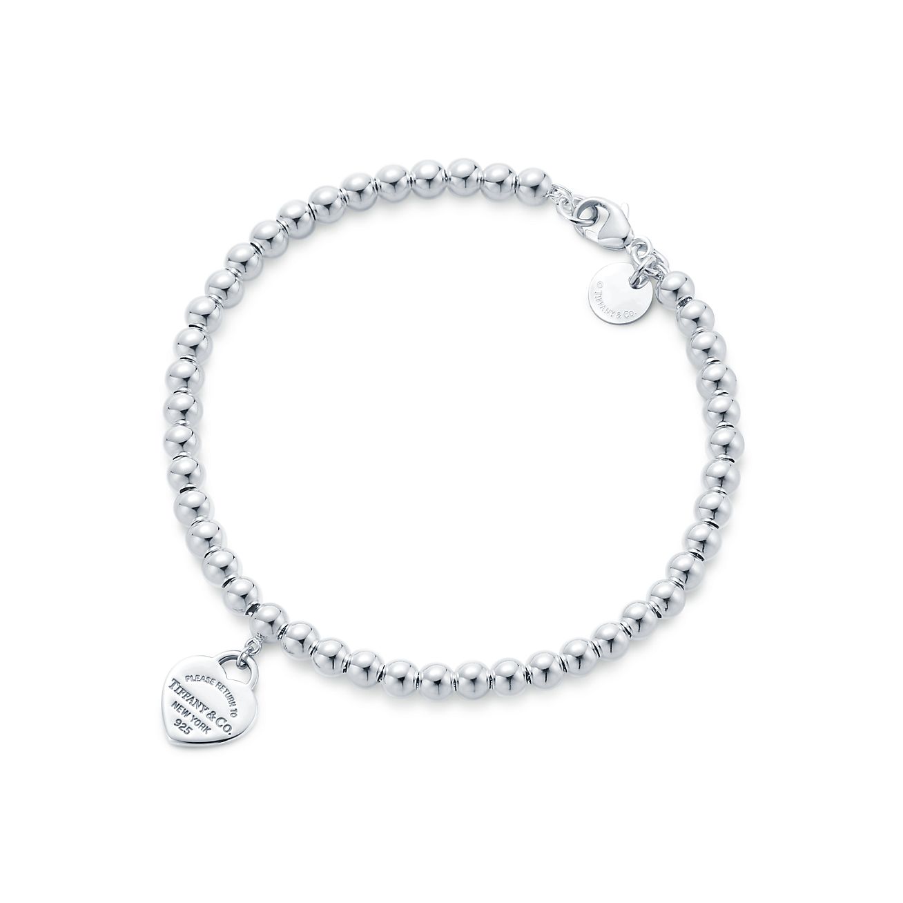 Return to Tiffany&reg; Tiffany Blue&reg; Heart Tag Bead Bracelet in Silver, 4 mm - Alternate shot 1