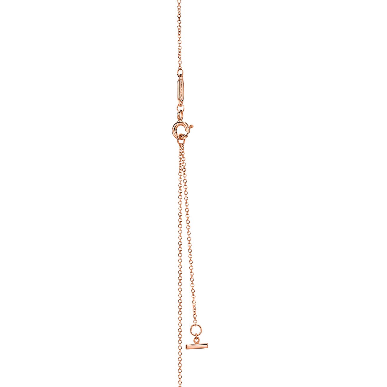 Tiffany T smile pendant in 18k rose gold with diamonds, mini. - Alternate shot 1 - Alternate shot 2