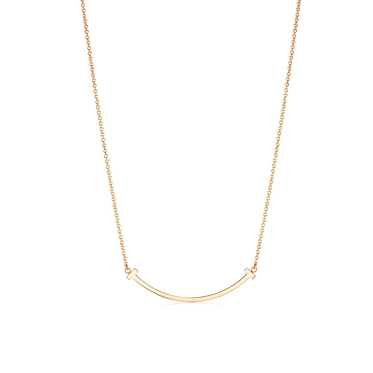 Tiffany T Smile Pendant in Yellow Gold, Small - Alternate shot 1