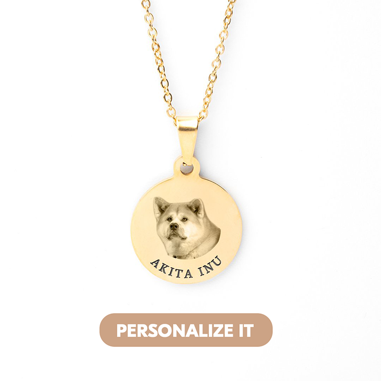 Personalized Photo Text Round Pendant Necklace