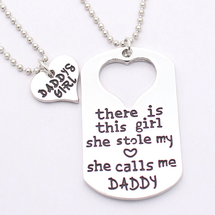 Father's Day Gift Daddy & Daughter Necklaces (or a Keychain) 2 Pieces