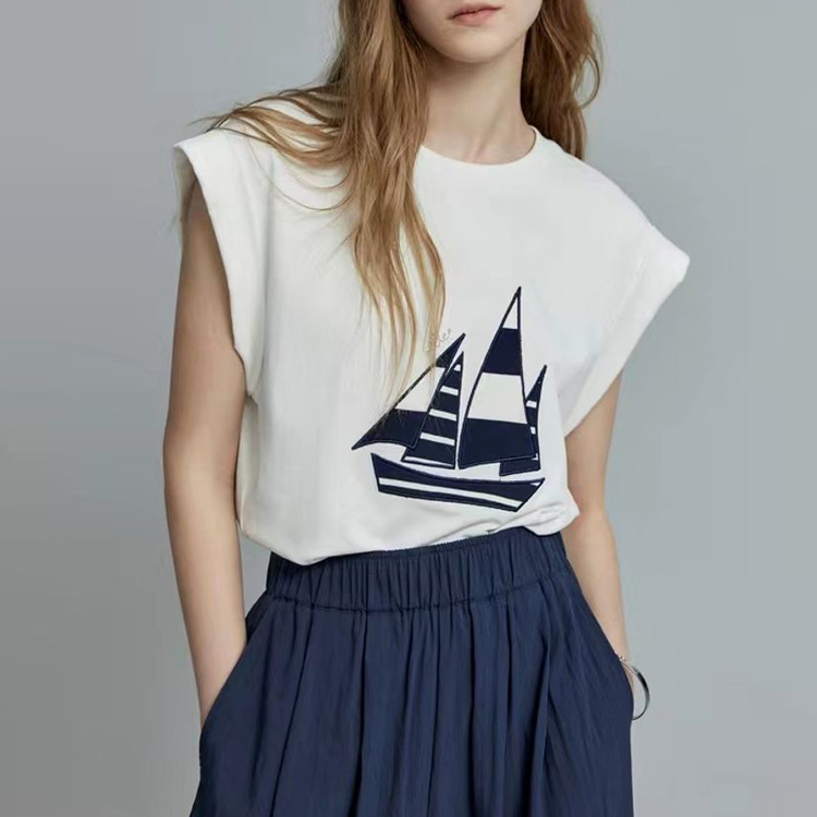 夏季帆船氣質T恤（2色）