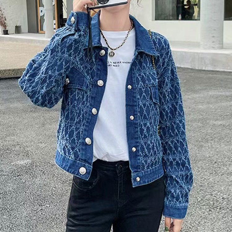 小香風牛仔單排扣外套