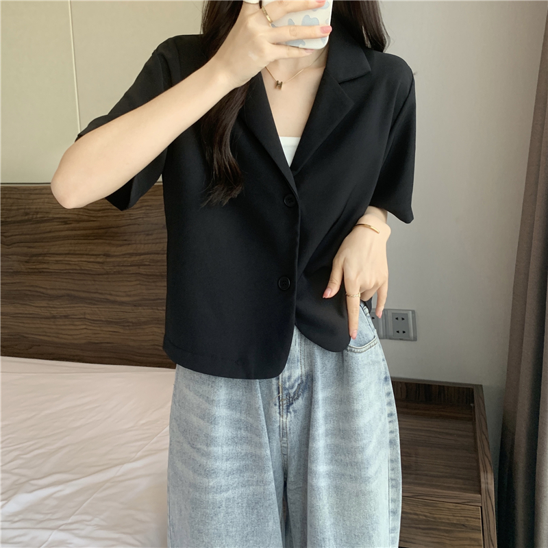 時尚韓版小西服短袖T恤-Intstyles