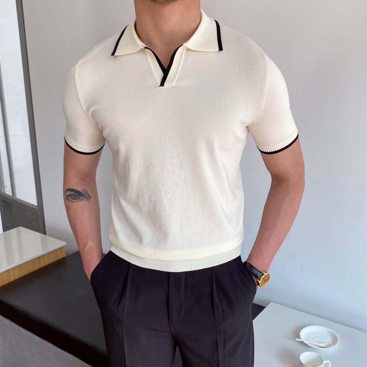 Mens Knitted Polo Shirt