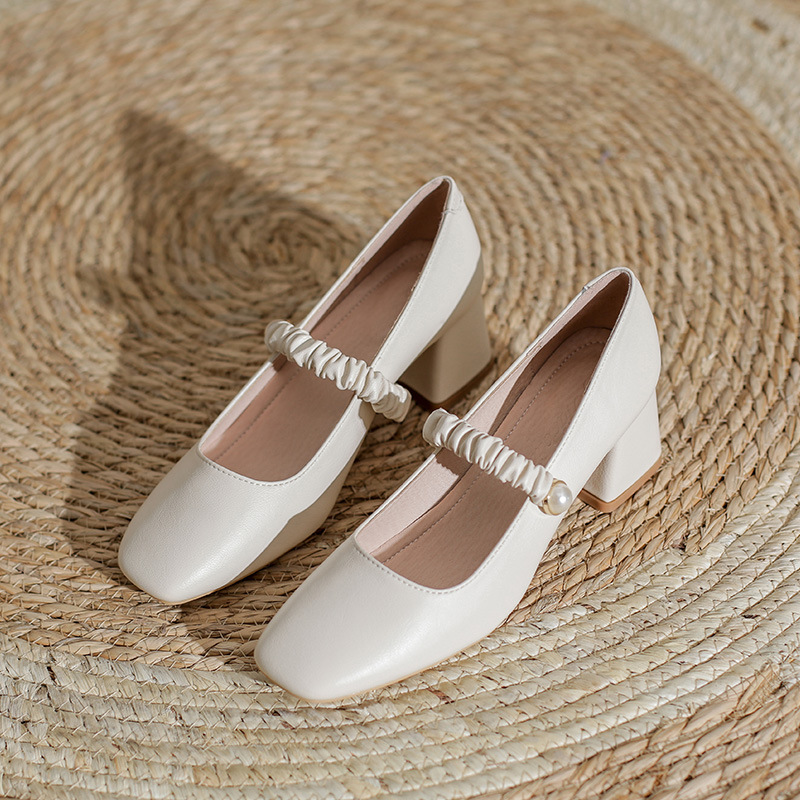 方頭包頭法式複古瑪麗珍女鞋