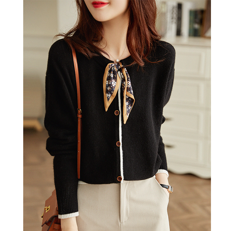 百搭設計感絲巾繫帶氣質上衣外套