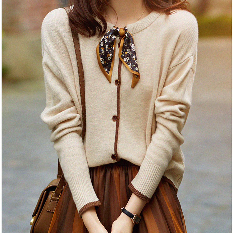 百搭設計感絲巾繫帶氣質上衣外套