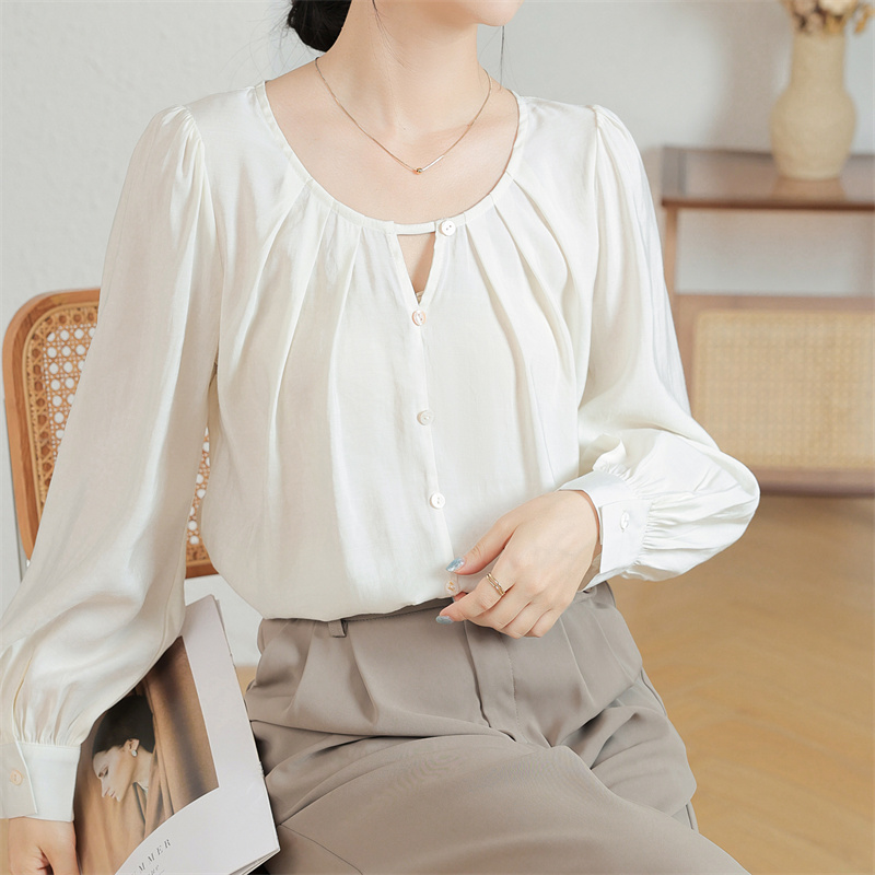 設計感小眾皺褶長袖襯衣