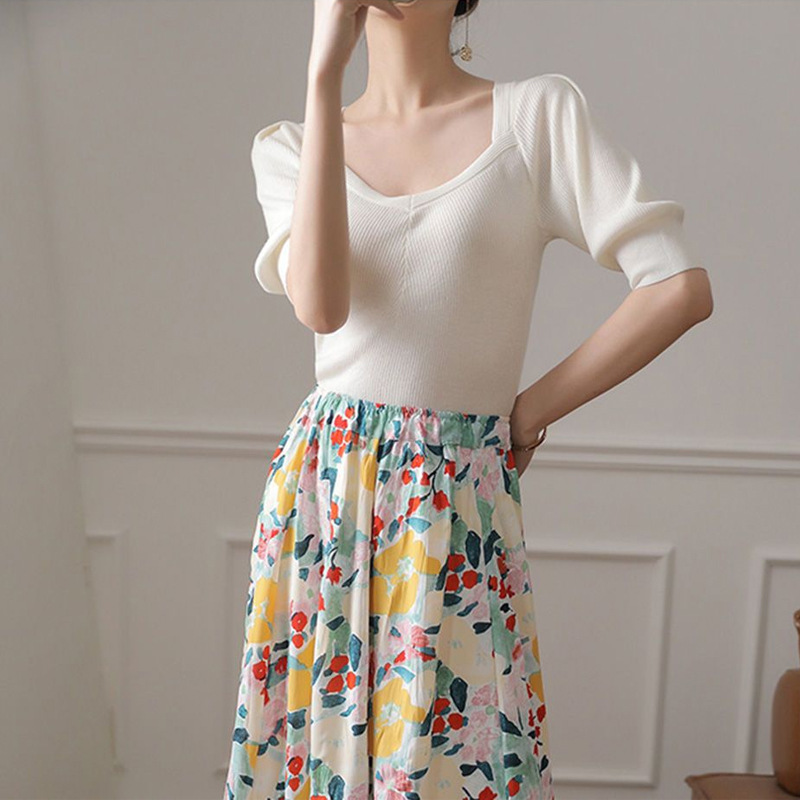 純色簡約通勤百搭風針織衫