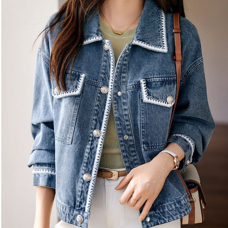 時尚減齡夾克織帶毛須邊休閒百搭上衣