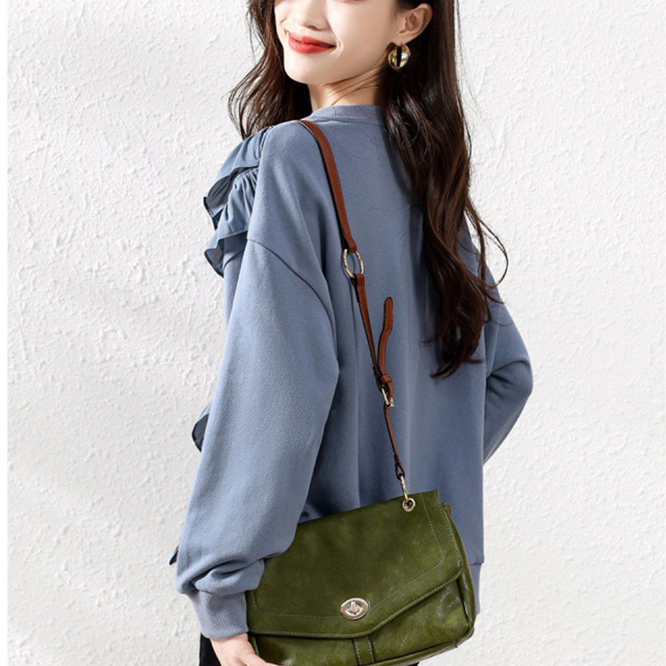 休閒寬鬆顯瘦設計感荷葉邊拼接長袖衛衣