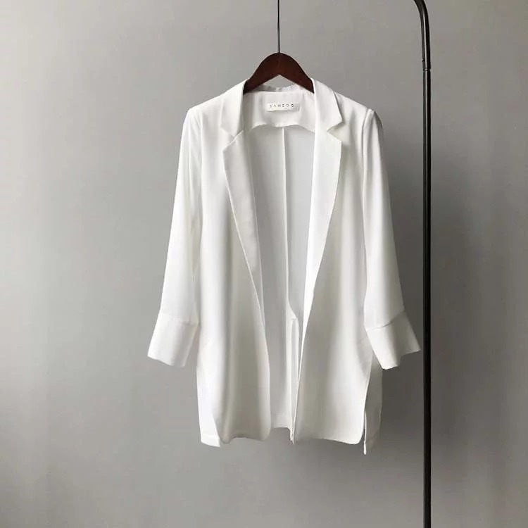 韓版垂感雪紡小西裝外套