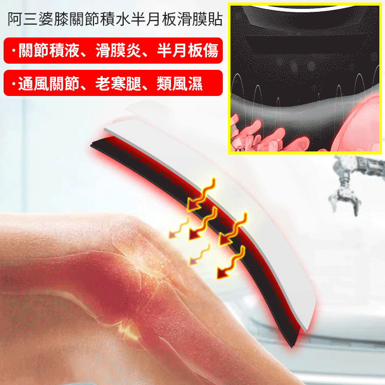 滑膜半月板貼,靶向治療,高效滲透,溶解積液,持續改善膝關節微生態,告別滑膜炎,告別雙腿疼痛,還你一身輕鬆。 滑膜半月板貼