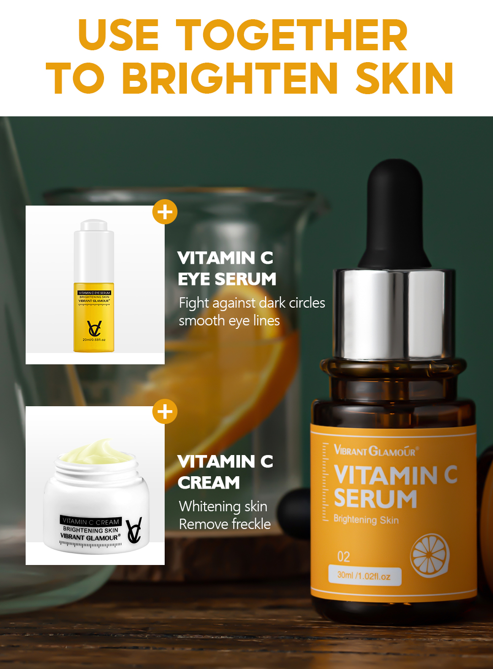 VIBRANT GLAMOUR Vitamin C Serum Brightening Skin Care 30ml – vibrantglamour