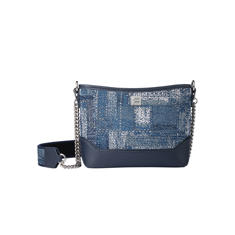 Jacquard with Leather Shoulder Bag