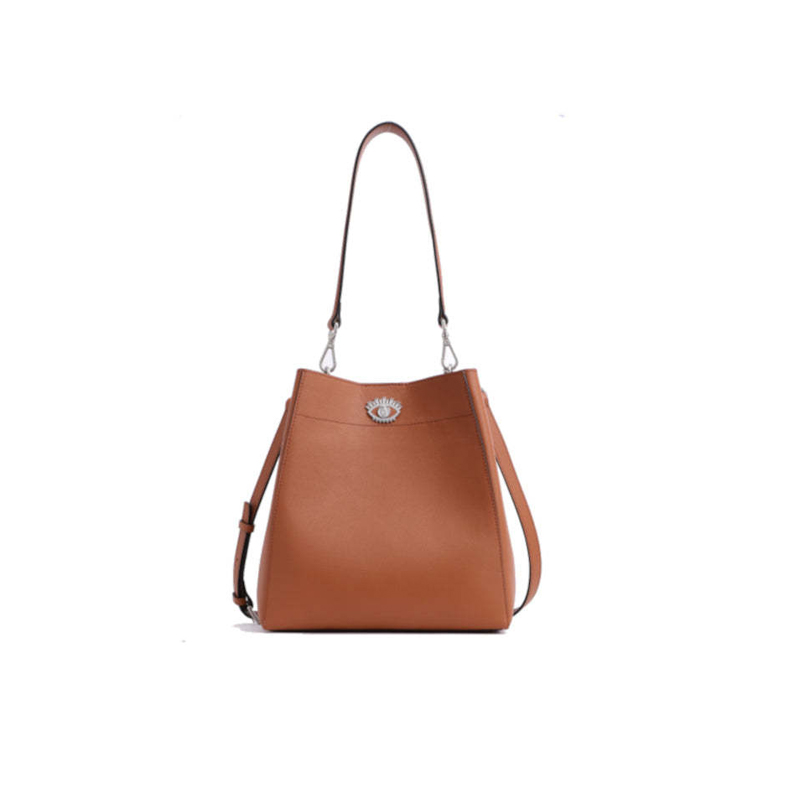 Little Monster Soft Calf Leather Bucket Bag (Black&Camel)