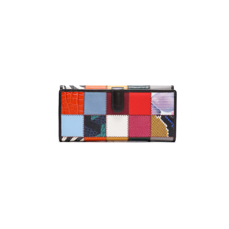 Patchwork Leather Long Wallet