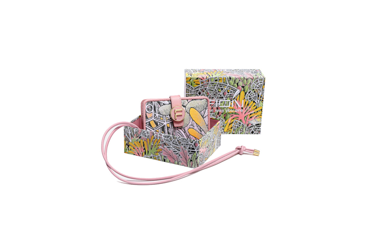 Dark Light Leather Long Wallet - FION ASIA