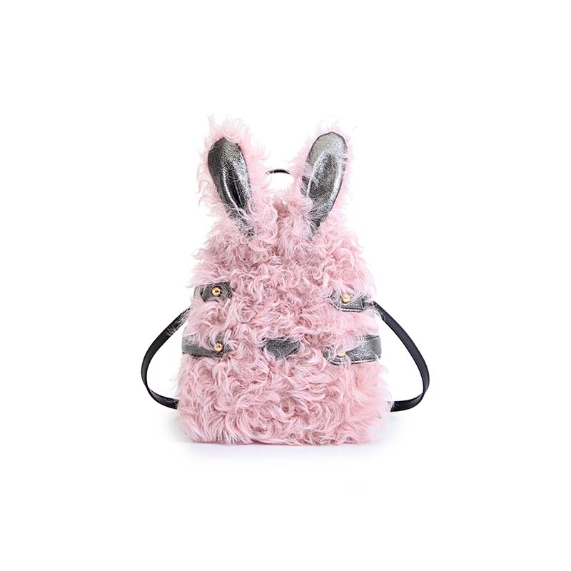 Pink Furry Bunny Backpack