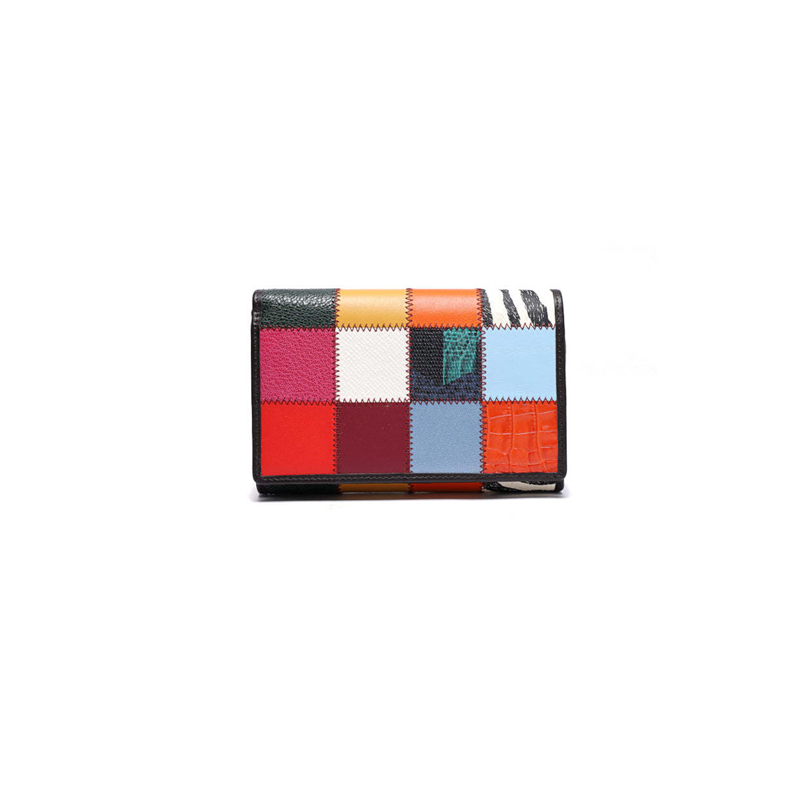 Patchwork Leather Short Wallet
