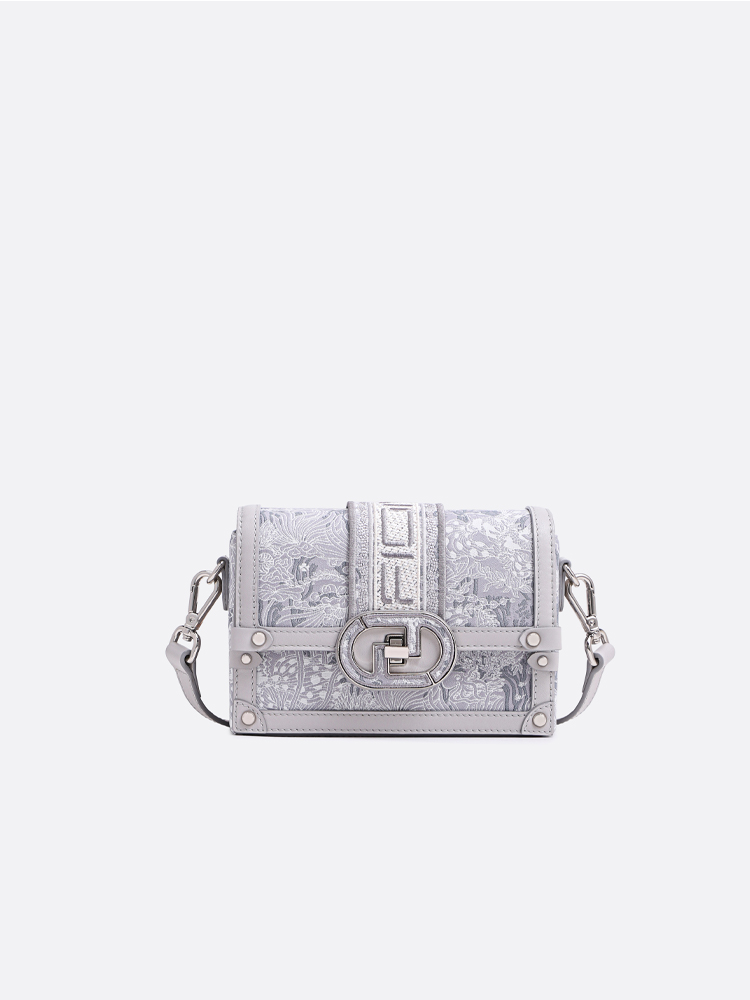 FION Jin Moonlight Jacquard with Leather Box Bag