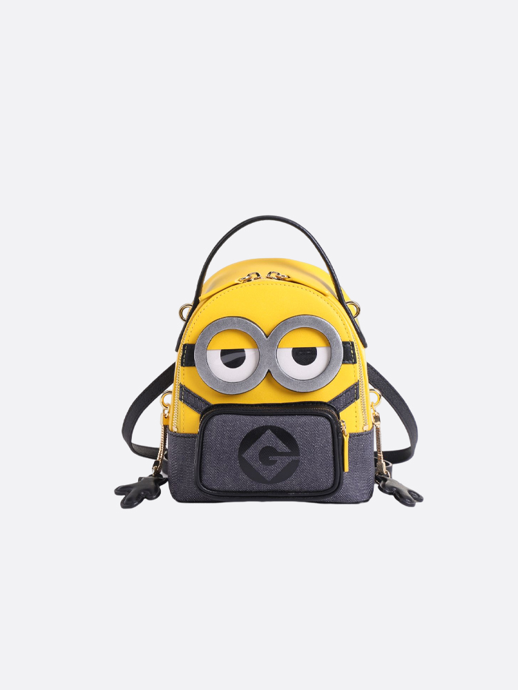 Minions Bob with Swing Hands Leather Backpack, Handbag