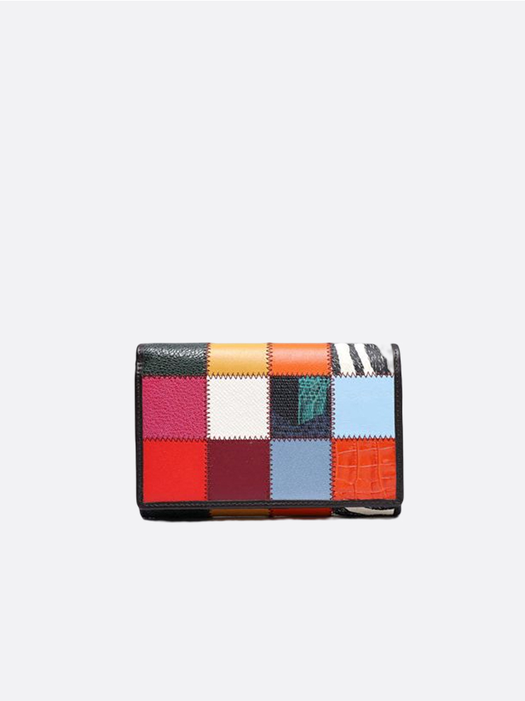 Patchwork Leather Short Wallet