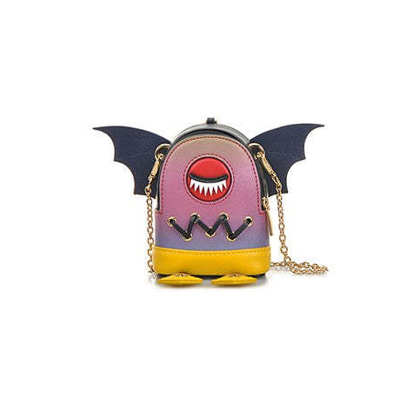 Little Monster PVC Golden Chain backpack with Bat Wings