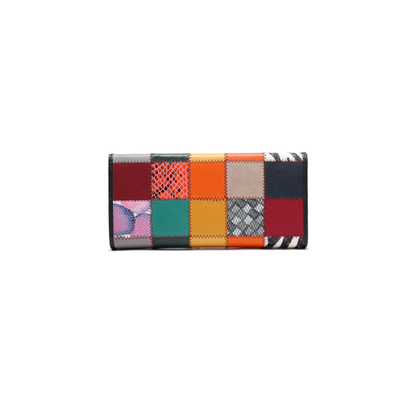 Patchwork Leather Long Wallet