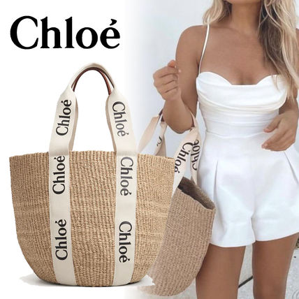【Chloe】“Woody”リボン付き“Woody”ラージカゴバッグ