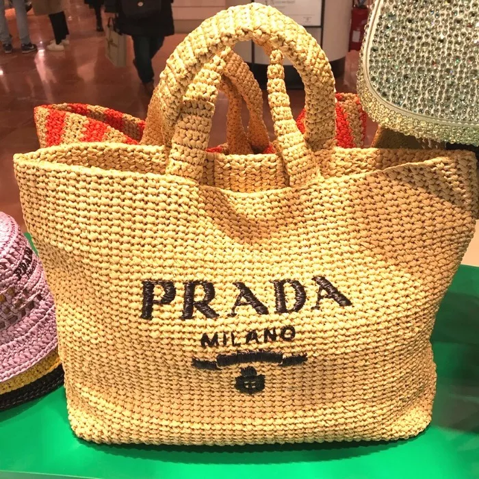 新作揃え マミー PRADA 大人気のラフィア トートバッグ トートバッグ