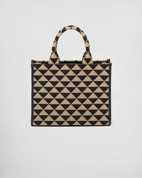 プラダ シンボル エンブロイダリーファブリック スモールハンドバッグ