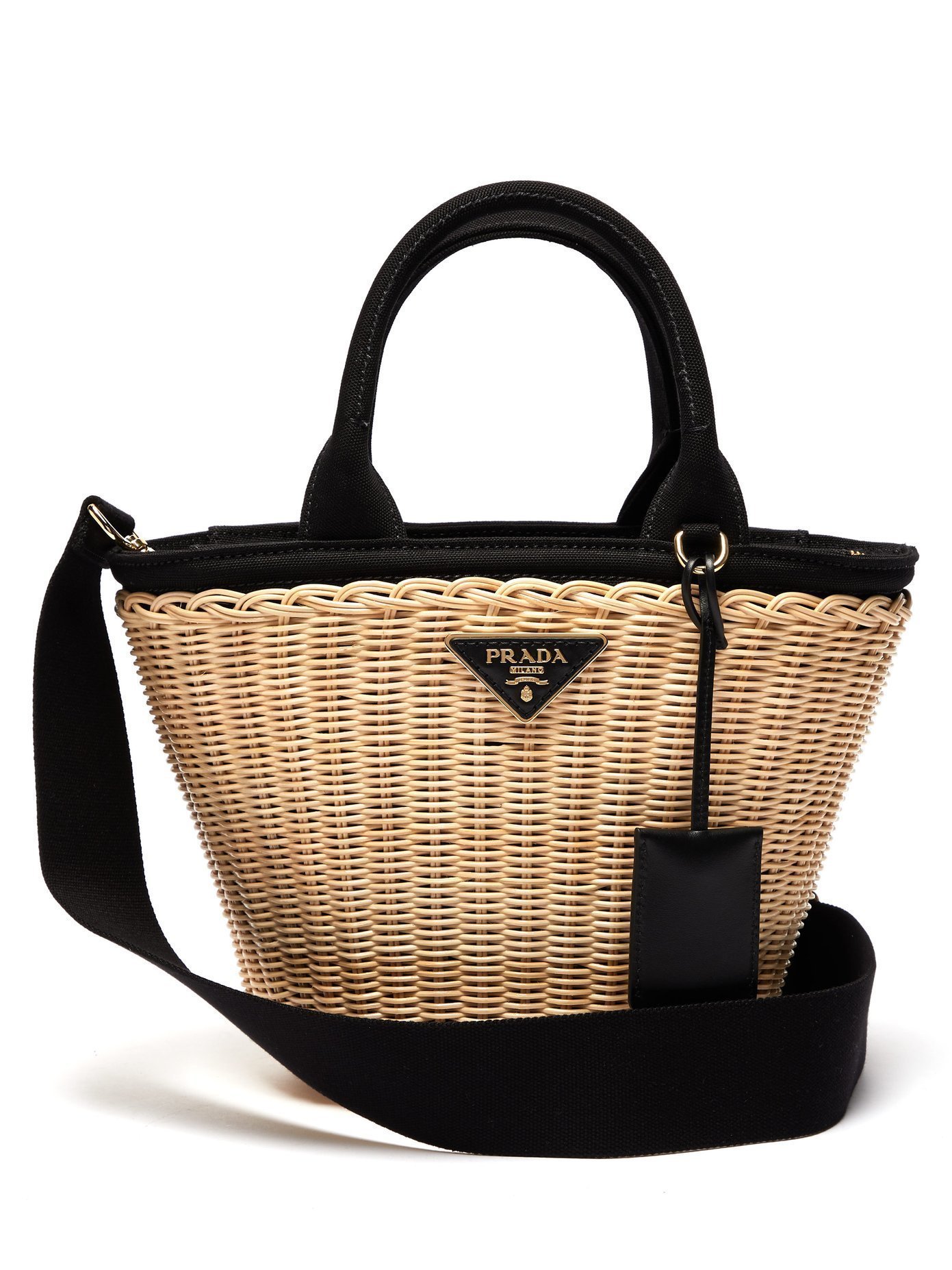 【新作】★PRADA★人気のWicker★キャンバス カゴバッグ