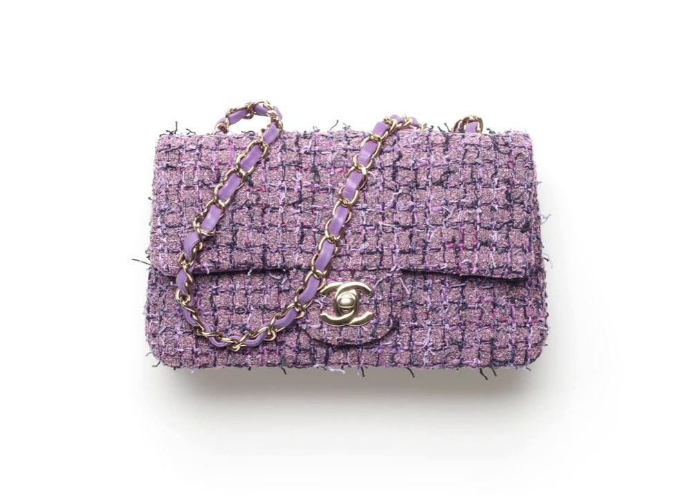 シャネル ミニ フラップ バッグ ツイード "パープル/ブラック" A69900 B07741 NG819を買うならスニーカーダンク