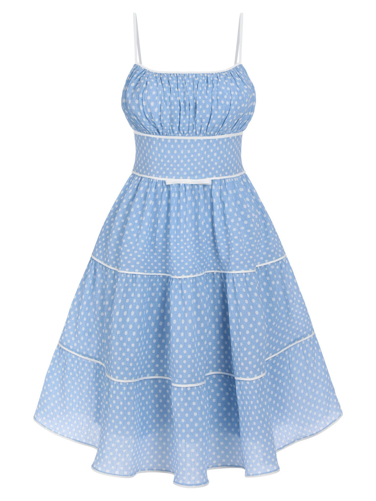 sky blue polka dot dress