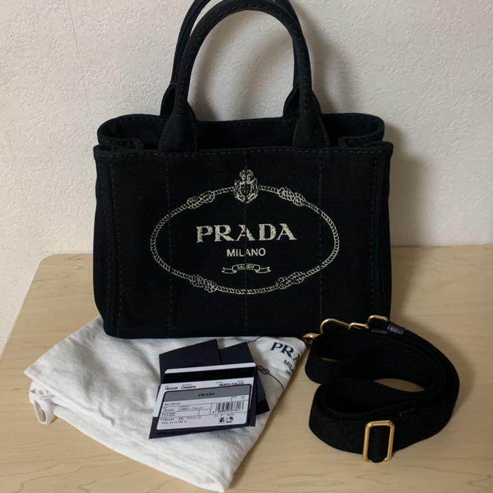 44％割引ブラック系定番の中古商品 【超美品】PRADA プラダ カナパ ファブリック ハンドバッグ 黒 トートバッグ  レディースブラック系-WWW.STOILMGT.COM