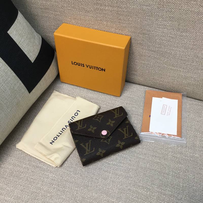 LV/路易威登高仿女士短款钱包豆豆钱包粉豆 粉色M62360-第2张图片