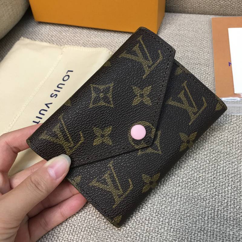LV/路易威登高仿女士短款钱包豆豆钱包粉豆 粉色M62360-第3张图片