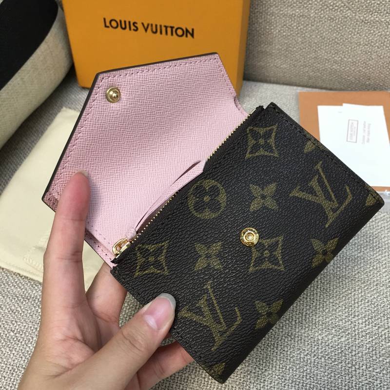 LV/路易威登高仿女士短款钱包豆豆钱包粉豆 粉色M62360-第7张图片