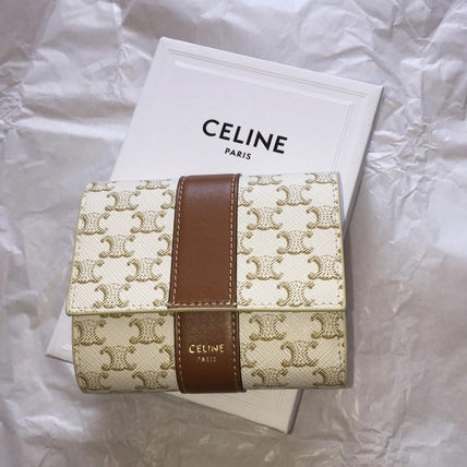 CELINE 折りたたみ財布 CELINE スモールトリフォールドウォレット トリオンフキャンバス