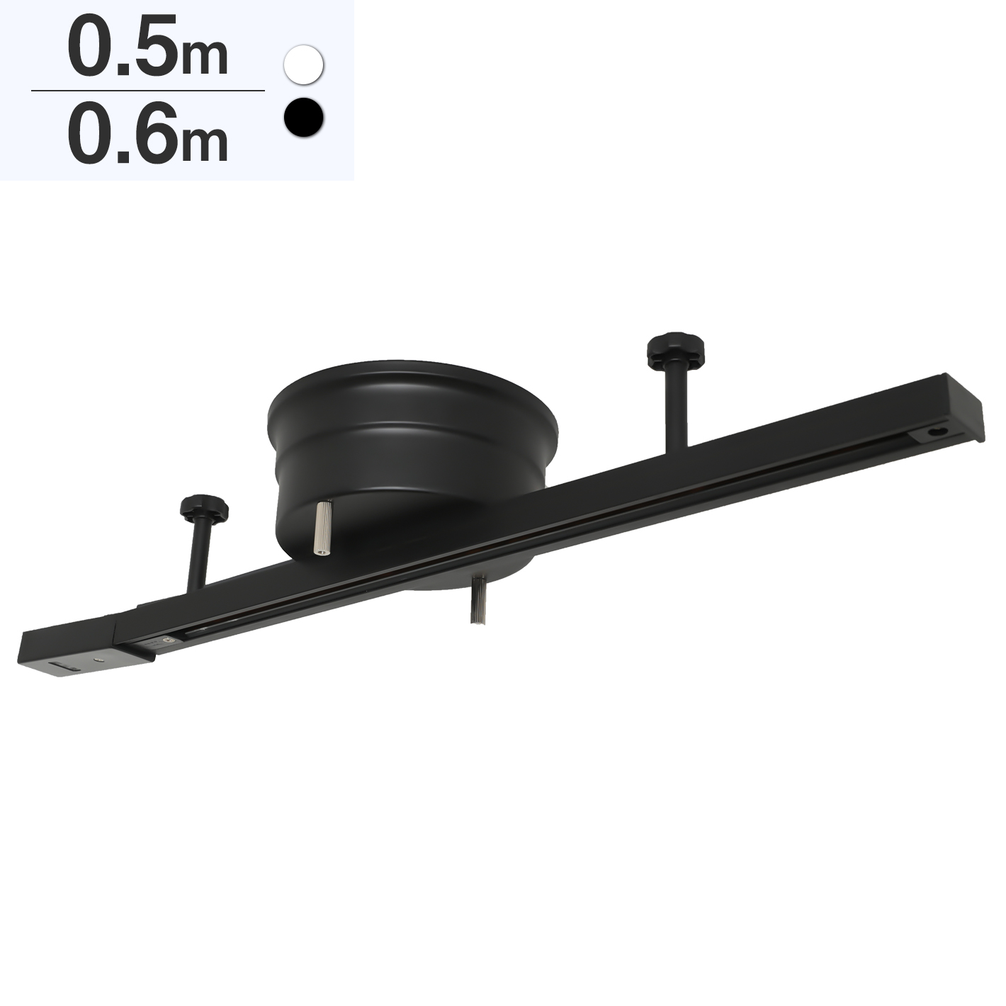 GT-DJ-0.6GD】ライティングレール 0.5m 0.6m ダクトレール 配線ダクトレール 簡易取付式 白 黒 - 共同照明LED専門店