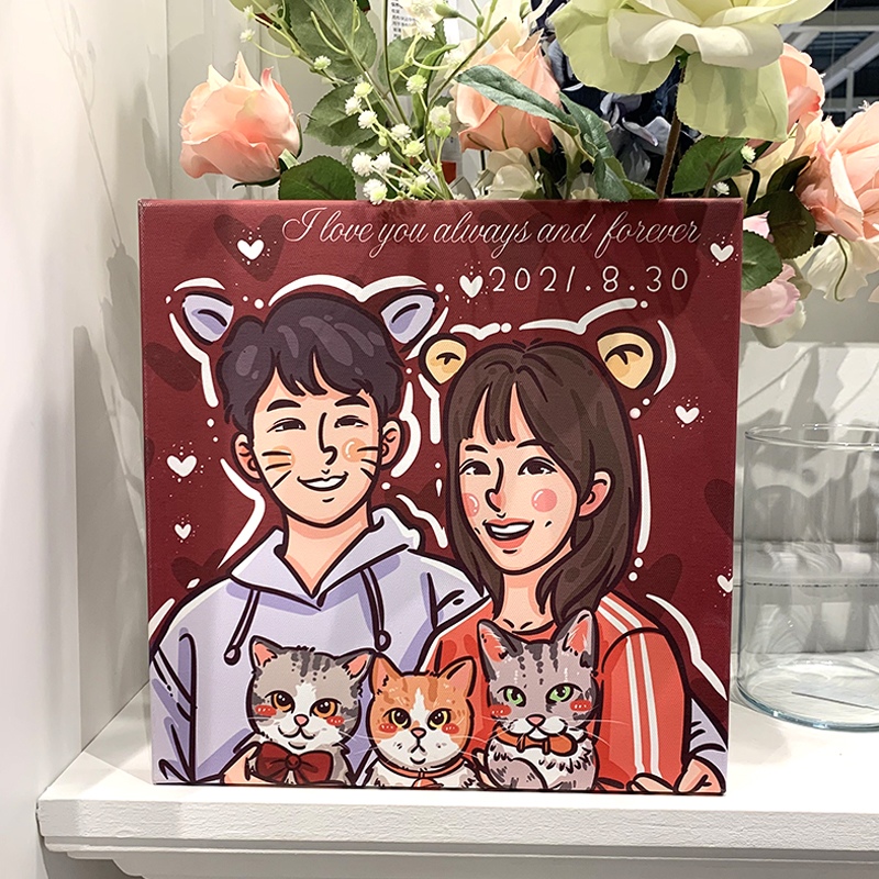 ⭐⭐⭐手繪裝飾畫——發圖訂製，情侶親友禮物最佳選擇