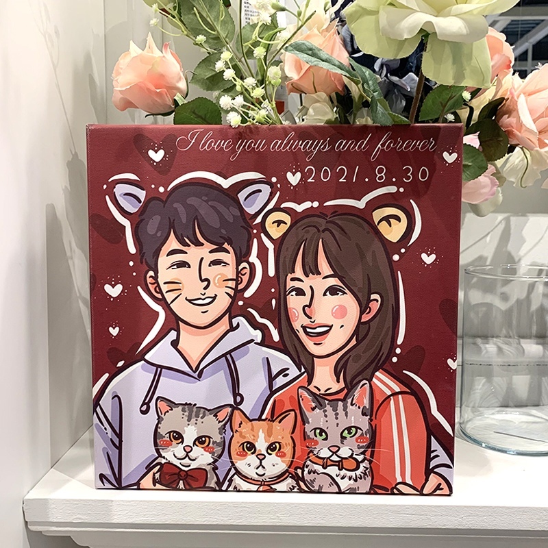 ⭐⭐⭐手繪裝飾畫——發圖訂製，情侶親友禮物最佳選擇