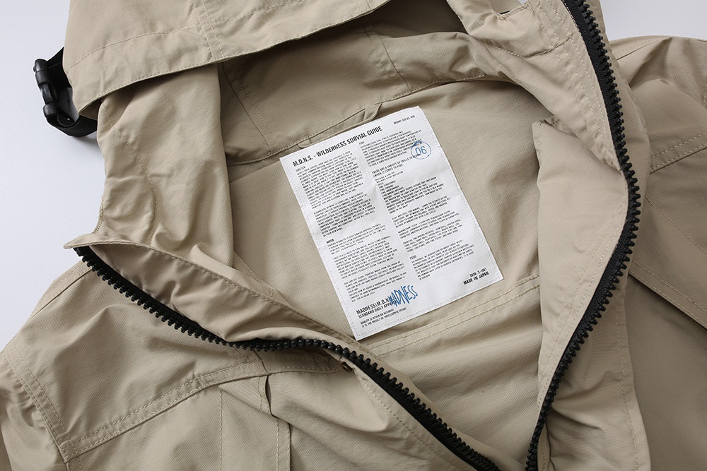 MADNESS 卡其色 防风连帽 宽松 夹克 长袖 工装外套 秋冬 男女款